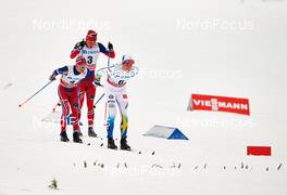 07.12.2014, Lillehammer, Norway (NOR): Sjur Roethe (NOR), Paal Golberg (NOR), Calle Halfvarsson (SWE), (l-r)  - FIS world cup cross-country, pursuit men, Lillehammer (NOR). www.nordicfocus.com. © Felgenhauer/NordicFocus. Every downloaded picture is fee-liable.