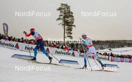 07.12.2014, Lillehammer, Norway (NOR): Sergey Turychev (RUS), Fischer, Swix, Adidas followed by Martin Johansson (SWE), Rossignol, Swix, Rottefella, Craft - FIS world cup cross-country, pursuit men, Lillehammer (NOR). www.nordicfocus.com. © Laiho/NordicFocus. Every downloaded picture is fee-liable.