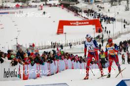 07.12.2014, Lillehammer, Norway (NOR): Finn Hagen Krogh (NOR), Fischer, Swix, Alpina, Rottefella followed by Martin Johnsrud Sundby (NOR), Fischer, KV+, Rottefella, Swix - FIS world cup cross-country, pursuit men, Lillehammer (NOR). www.nordicfocus.com. © Laiho/NordicFocus. Every downloaded picture is fee-liable.