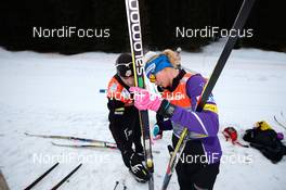 13.12.2014, Davos, Switzerland (SUI): Jessica Diggins (USA) prepares herself for testing her Salomon skis - FIS world cup cross-country, training, Davos (SUI). www.nordicfocus.com. © Rauschendorfer/NordicFocus. Every downloaded picture is fee-liable.