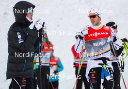 21.12.2014, Davos, Switzerland (SUI): (l-r) Calle Halfvarsson (SWE), Skigo, Salomon, Craft and Marcus Hellner (SWE), Fischer, Swix, Alpina, Rottefella, Craft - FIS world cup cross-country, individual sprint, Davos (SUI). www.nordicfocus.com. © Laiho/NordicFocus. Every downloaded picture is fee-liable.