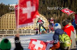 21.12.2014, Davos, Switzerland (SUI): (l-r) Laurien van der Graaff (SUI), Rossignol, One Way, Rottefella, Odlo and Kikkan Randall (USA), Fischer, Yoko, Rottefella - FIS world cup cross-country, individual sprint, Davos (SUI). www.nordicfocus.com. © Laiho/NordicFocus. Every downloaded picture is fee-liable.