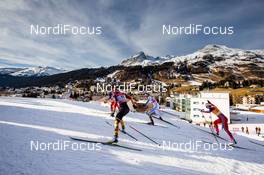 21.12.2014, Davos, Switzerland (SUI): (l-r) Denise Herrmann (GER), Fischer, Swix,  Rottefella, Adidas, Stina Nilsson (SWE), Fischer, Alpina, Craft and Marit Bjoergen (NOR), Fischer, Swix, Rottefella - FIS world cup cross-country, individual sprint, Davos (SUI). www.nordicfocus.com. © Laiho/NordicFocus. Every downloaded picture is fee-liable.
