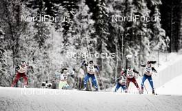 05.12.2014, Lillehammer, Norway (NOR): Marit Bjoergen (NOR), Katja Visnar (SLO), Kerttu Niskanen (FIN), Barbro Kvaale (NOR), Mona-Lisa Malvalehto (FIN), (l-r)  - FIS world cup cross-country, individual sprint, Lillehammer (NOR). www.nordicfocus.com. © Felgenhauer/NordicFocus. Every downloaded picture is fee-liable.