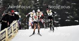 07.12.2014, Lillehammer, Norway (NOR): Eric Frenzel (GER), Christoph Bieler (AUT), Jason Lamy Chappuis (FRA), (l-r)  - FIS world cup nordic combined, individual gundersen HS138/10km, Lillehammer (NOR). www.nordicfocus.com. © Felgenhauer/NordicFocus. Every downloaded picture is fee-liable.