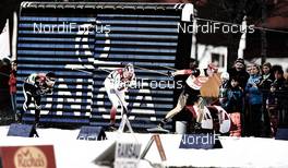 20.12.2014, Ramsau, Austria (AUT): Jason Lamy Chappuis (FRA), Haavard Klemetsen (NOR), Eric Frenzel (GER), (l-r)  - FIS world cup nordic combined, team sprint HS98/2x7.5km, Ramsau (AUT). www.nordicfocus.com. © Felgenhauer/NordicFocus. Every downloaded picture is fee-liable.