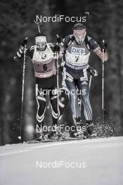 19.12.2014, Pokljuka, Slovenia (SLO): Martin Fourcade (FRA), Anton Shipulin (RUS) - IBU world cup biathlon, sprint men, Pokljuka (SLO). www.nordicfocus.com. © Manzoni/NordicFocus. Every downloaded picture is fee-liable.