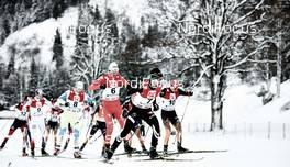 21.12.2014, Ramsau, Austria (AUT): Martin Fritz (AUT), Jan Schmid (NOR), Marjan Jelenko (SLO), Samuel Costa (ITA), Maxime Laheurte (FRA), Eric Frenzel (GER), (l-r)  - FIS world cup nordic combined, individual gundersen HS98/10km, Ramsau (AUT). www.nordicfocus.com. © Felgenhauer/NordicFocus. Every downloaded picture is fee-liable.