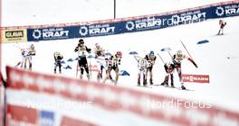 07.12.2014, Lillehammer, Norway (NOR): the top group on the way through the stadium - FIS world cup nordic combined, individual gundersen HS138/10km, Lillehammer (NOR). www.nordicfocus.com. © Felgenhauer/NordicFocus. Every downloaded picture is fee-liable.