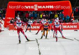11.01.2014, Chaux-Neuve, France (FRA): (l-r) Mikko Kokslien (NOR), Fischer, Swix, Rottefella, Eric Frenzel (GER), Fischer, Leki, Salomon, Adidas and Magnus Krog (NOR), Fischer, Alpina, Rottefella, Swix - FIS world cup nordic combined, individual gundersen HS118/10km, Chaux-Neuve (FRA). www.nordicfocus.com. © Becker/NordicFocus. Every downloaded picture is fee-liable.