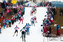 11.01.2014, Chaux-Neuve, France (FRA): group of skiers at the track - FIS world cup nordic combined, individual gundersen HS118/10km, Chaux-Neuve (FRA). www.nordicfocus.com. © Becker/NordicFocus. Every downloaded picture is fee-liable.