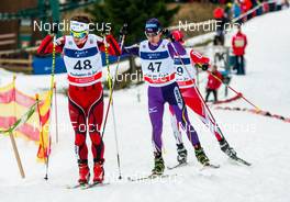 11.01.2014, Chaux-Neuve, France (FRA): Mitja Oranic (SLO), Fischer, One Way, Alpina, Rottefella, Odlo followed by Shun Yamamoto (JPN), Fischer - FIS world cup nordic combined, individual gundersen HS118/10km, Chaux-Neuve (FRA). www.nordicfocus.com. © Becker/NordicFocus. Every downloaded picture is fee-liable.