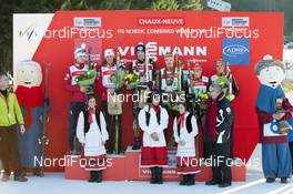 12.01.2014, Chaux-Neuve, France (FRA): (-r) Team Norway II, Team Germany II, Team Germany I - FIS world cup nordic combined, team sprint HS118/2x7.5km, Chaux-Neuve (FRA). www.nordicfocus.com. © Becker/NordicFocus. Every downloaded picture is fee-liable.