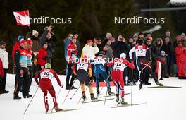 19.01.2014, Seefeld, Austria (AUT): Marjan Jelenko (SLO), Tobias Haug (GER), Ilkka Herola (FIN), Jan Schmid (NOR), (l-r) - FIS world cup nordic combined, individual gundersen HS109/15km, Seefeld (AUT). www.nordicfocus.com. © Felgenhauer/NordicFocus. Every downloaded picture is fee-liable.