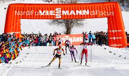 26.01.2014, Oberstdorf, Germany (GER): (l-r) Eric Frenzel (GER), Fischer, Leki, Salomon, Adidas, Akito Watabe (JPN), Fischer, Swix, Rottefella and Jan Schmid (NOR), Fischer, Start, Rottefella - FIS world cup nordic combined, individual gundersen HS137/10km, Oberstdorf (GER). www.nordicfocus.com. © Laiho/NordicFocus. Every downloaded picture is fee-liable.