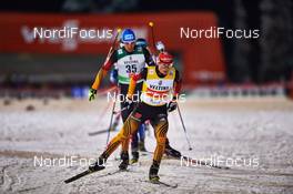 29.11.2014, Ruka, Finland (FIN): Tino Edelmann (GER), Eric Frenzel (GER), (l-r) - FIS world cup nordic combined, individual gundersen HS142/10km, Ruka (FIN). www.nordicfocus.com. © Felgenhauer/NordicFocus. Every downloaded picture is fee-liable.