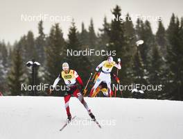 07.12.2014, Lillehammer, Norway (NOR): Christoph Bieler (AUT), Haavard Klemetsen (NOR), (l-r)  - FIS world cup nordic combined, individual gundersen HS138/10km, Lillehammer (NOR). www.nordicfocus.com. © Felgenhauer/NordicFocus. Every downloaded picture is fee-liable.