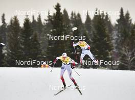 07.12.2014, Lillehammer, Norway (NOR): Gudmund Storlien (NOR), Espen Andersen (NOR), (l-r)  - FIS world cup nordic combined, individual gundersen HS138/10km, Lillehammer (NOR). www.nordicfocus.com. © Felgenhauer/NordicFocus. Every downloaded picture is fee-liable.