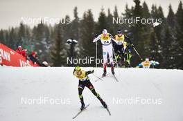 07.12.2014, Lillehammer, Norway (NOR): Sebastien Lacroix (FRA), Hovdal Moan (NOR), Tim Hug (SUI), (l-r)  - FIS world cup nordic combined, individual gundersen HS138/10km, Lillehammer (NOR). www.nordicfocus.com. © Felgenhauer/NordicFocus. Every downloaded picture is fee-liable.