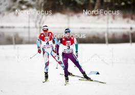 21.12.2014, Ramsau, Austria (AUT): Tomas Portyk (CZE), Yoshito Watabe (JPN), (l-r)  - FIS world cup nordic combined, individual gundersen HS98/10km, Ramsau (AUT). www.nordicfocus.com. © Felgenhauer/NordicFocus. Every downloaded picture is fee-liable.
