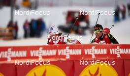 21.12.2014, Ramsau, Austria (AUT): Mikko Kokslien (NOR), Jason Lamy Chappuis (FRA), (l-r)  - FIS world cup nordic combined, individual gundersen HS98/10km, Ramsau (AUT). www.nordicfocus.com. © Felgenhauer/NordicFocus. Every downloaded picture is fee-liable.