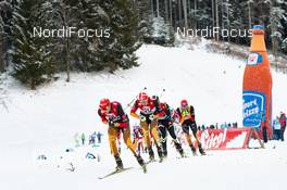 21.12.2014, Ramsau, Austria (AUT): Eric Frenzel (GER), Johannes Rydzek (GER), (l-r)  - FIS world cup nordic combined, individual gundersen HS98/10km, Ramsau (AUT). www.nordicfocus.com. © Felgenhauer/NordicFocus. Every downloaded picture is fee-liable.