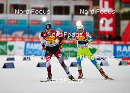 20.12.2014, Ramsau, Austria (AUT): Bernhard Gruber (AUT), Joze Kamenik (SLO), (l-r)  - FIS world cup nordic combined, team sprint HS98/2x7.5km, Ramsau (AUT). www.nordicfocus.com. © Felgenhauer/NordicFocus. Every downloaded picture is fee-liable.
