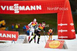 20.12.2014, Ramsau, Austria (AUT): Haavard Klemetsen (NOR), Jason Lamy Chappuis (FRA), (l-r)  - FIS world cup nordic combined, team sprint HS98/2x7.5km, Ramsau (AUT). www.nordicfocus.com. © Felgenhauer/NordicFocus. Every downloaded picture is fee-liable.