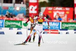 20.12.2014, Ramsau, Austria (AUT): Eric Frenzel (GER), Haavard Klemetsen (NOR), (l-r)  - FIS world cup nordic combined, team sprint HS98/2x7.5km, Ramsau (AUT). www.nordicfocus.com. © Felgenhauer/NordicFocus. Every downloaded picture is fee-liable.