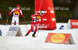 20.12.2014, Ramsau, Austria (AUT): Pawel Slowiok (POL), Armin Bauer (ITA), (l-r)  - FIS world cup nordic combined, team sprint HS98/2x7.5km, Ramsau (AUT). www.nordicfocus.com. © Felgenhauer/NordicFocus. Every downloaded picture is fee-liable.