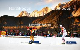 20.12.2014, Ramsau, Austria (AUT): Eric Frenzel (GER), Haavard Klemetsen (NOR), (l-r)  - FIS world cup nordic combined, team sprint HS98/2x7.5km, Ramsau (AUT). www.nordicfocus.com. © Felgenhauer/NordicFocus. Every downloaded picture is fee-liable.