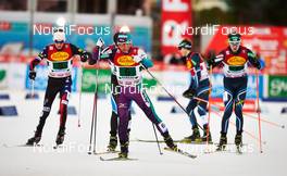 20.12.2014, Ramsau, Austria (AUT): Adam Loomis (USA), Taihei Kato (JPN), Matti Herola (FIN), (l-r)  - FIS world cup nordic combined, team sprint HS98/2x7.5km, Ramsau (AUT). www.nordicfocus.com. © Felgenhauer/NordicFocus. Every downloaded picture is fee-liable.