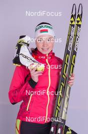 02.12.2014, Oestersund, Sweden (SWE):  Nadia Pisareva (BLR) - IBU world cup biathlon, photoshooting, Oestersund (SWE). www.nordicfocus.com. © Manzoni/NordicFocus. Every downloaded picture is fee-liable.