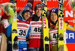 07.03.2014, Trondheim, Norway (NOR): (l-r) Andreas Kofler (AUT), Fischer, Anders Bardal (NOR), Fischer and Noriaki Kasai (JPN), Fischer - FIS world cup ski jumping, individual HS138, Trondheim (NOR). www.nordicfocus.com. © Laiho/NordicFocus. Every downloaded picture is fee-liable.