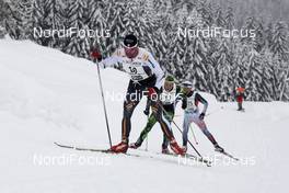 19.01.2014, Lienz, Austria (AUT): Fabio Santus (ITA), Sergey Shiriaev (RUS), Ilya Mashkov (RUS) - FIS Marathon Cup Dolomitenlauf, Lienz (AUT). www.nordicfocus.com. © Mandl/NordicFocus. Every downloaded picture is fee-liable.