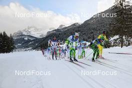 26.01.2014, Val di Fassa/Val di Fiemme, Italy (ITA): leading group after 15 km - FIS Marathon Cup Marcialonga, Val di Fassa/Val di Fiemme (ITA). www.nordicfocus.com. © Rauschendorfer/NordicFocus. Every downloaded picture is fee-liable.
