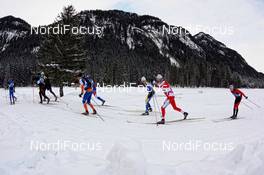 26.01.2014, Val di Fassa/Val di Fiemme, Italy (ITA): slower athletes at km 12 - FIS Marathon Cup Marcialonga, Val di Fassa/Val di Fiemme (ITA). www.nordicfocus.com. © Rauschendorfer/NordicFocus. Every downloaded picture is fee-liable.