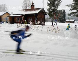 02.03.2014, Mora, Sweden (SWE): athlete passes a small village - FIS Marathon Cup Vasaloppet, Mora (SWE). www.nordicfocus.com. © Rauschendorfer/NordicFocus. Every downloaded picture is fee-liable.