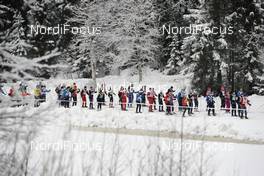 02.03.2014, Mora, Sweden (SWE): slower athletes after the start, due to the warm temperatures the start section had to be narrowed  - FIS Marathon Cup Vasaloppet, Mora (SWE). www.nordicfocus.com. © Rauschendorfer/NordicFocus. Every downloaded picture is fee-liable.