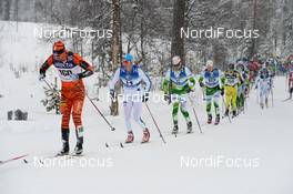 02.03.2014, Mora, Sweden (SWE): Kjetil Dammen Hagtvedt (NOR), Anders Myrland (NOR), Jens Eriksson (SWE), (l-r) - FIS Marathon Cup Vasaloppet, Mora (SWE). www.nordicfocus.com. © Rauschendorfer/NordicFocus. Every downloaded picture is fee-liable.