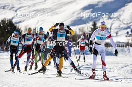 12.12.2014, Livigno, Italy (ITA): Urban Lentsch (AUT), Markus Bader (AUT), Philipp Marschall (GER), Kari Varis (FIN), (l-r)  - FIS Marathon Cup La Sgambeda, Livigno (ITA). www.nordicfocus.com. © Felgenhauer/NordicFocus. Every downloaded picture is fee-liable.