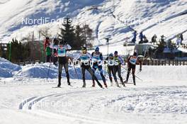 12.12.2014, Livigno, Italy (ITA): Markus Weeger (GER), Jan Barton (CZE), Thomas Bormolini (ITA), Toni Escher (GER), Jakub Sikora (CZE), (l-r)  - FIS Marathon Cup La Sgambeda, Livigno (ITA). www.nordicfocus.com. © Felgenhauer/NordicFocus. Every downloaded picture is fee-liable.