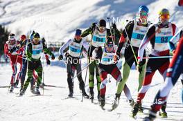 12.12.2014, Livigno, Italy (ITA): Sergey Shiriaev (RUS), Eric Thomas (GER), Lukas Ebner (GER), Simon Kugler (AUT), Luis Stadlober (AUT), Markus Bader (AUT), (l-r)  - FIS Marathon Cup La Sgambeda, Livigno (ITA). www.nordicfocus.com. © Felgenhauer/NordicFocus. Every downloaded picture is fee-liable.