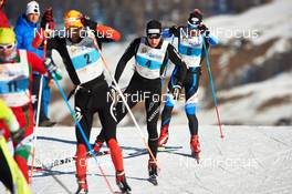 12.12.2014, Livigno, Italy (ITA): Sergei Dolidovich (BLR), Benoit Chauvet (FRA), Toni Livers (SUI), Sergio Bonaldi (ITA), (l-r)  - FIS Marathon Cup La Sgambeda, Livigno (ITA). www.nordicfocus.com. © Felgenhauer/NordicFocus. Every downloaded picture is fee-liable.
