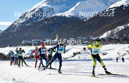 12.12.2014, Livigno, Italy (ITA): Ilya Mashkov (RUS), Egor Sorin (RUS), Mark Starostin (KZK), Petr Novak (CZE), (l-r)  - FIS Marathon Cup La Sgambeda, Livigno (ITA). www.nordicfocus.com. © Felgenhauer/NordicFocus. Every downloaded picture is fee-liable.