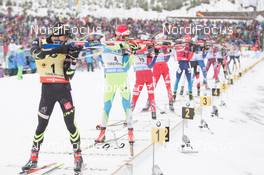 11.01.2015, Oberhof, Germany (GER): Martin Fourcade (FRA), Jakov Fak (SLO) - IBU world cup biathlon, mass men, Oberhof (GER). www.nordicfocus.com. © Manzoni/NordicFocus. Every downloaded picture is fee-liable.