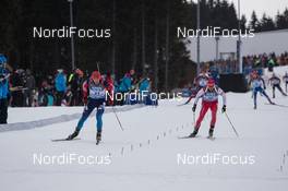 11.01.2015, Oberhof, Germany (GER): Dmitry Malyshko (RUS), Krasimir Anev (BUL) - IBU world cup biathlon, mass men, Oberhof (GER). www.nordicfocus.com. © Manzoni/NordicFocus. Every downloaded picture is fee-liable.