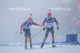 08.01.2015, Oberhof, Germany (GER): Daniel Boehm (GER), Arnd Peiffer (GER) - IBU world cup biathlon, relay men, Oberhof (GER). www.nordicfocus.com. © Manzoni/NordicFocus. Every downloaded picture is fee-liable.