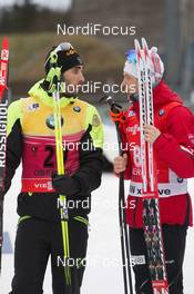 10.01.2015, Oberhof, Germany (GER): Martin Fourcade (FRA), Ole Einar Bjoerndalen (NOR) - IBU world cup biathlon, sprint men, Oberhof (GER). www.nordicfocus.com. © Manzoni/NordicFocus. Every downloaded picture is fee-liable.
