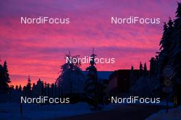 06.01.2015, Oberhof, Germany (GER): Event Feature: sunset over the stadium - IBU world cup biathlon, training, Oberhof (GER). www.nordicfocus.com. © Manzoni/NordicFocus. Every downloaded picture is fee-liable.